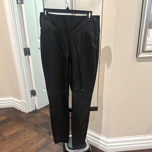 Paige Denim Sleek Black Faux Leather Leggings M